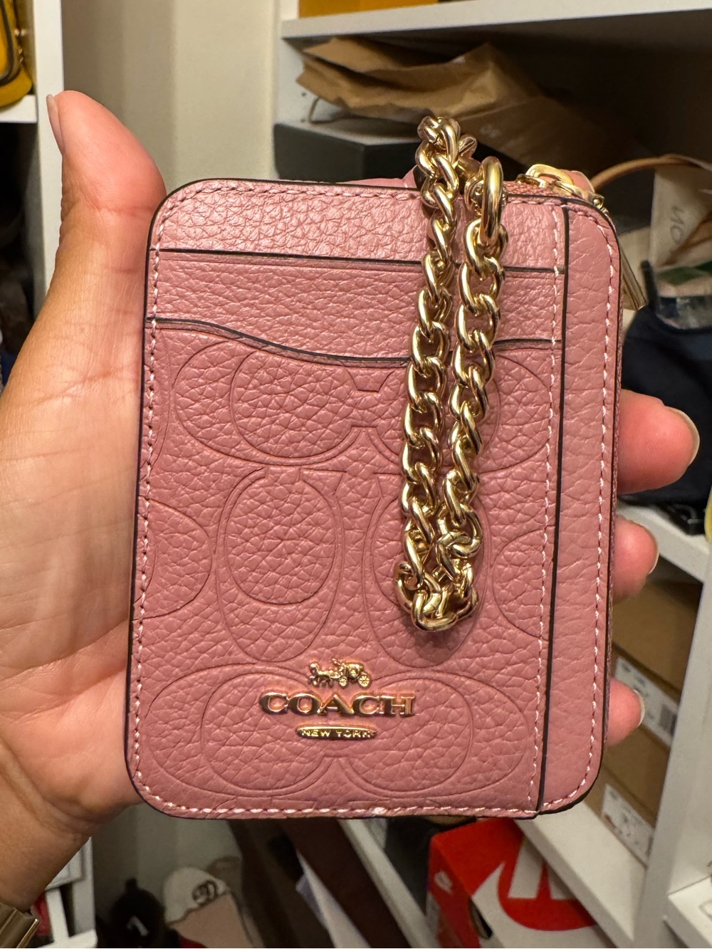 Coach Pink Pebbled Leather Satchel with Coin Pouch - Gold Hardware - Picture 10 of 13